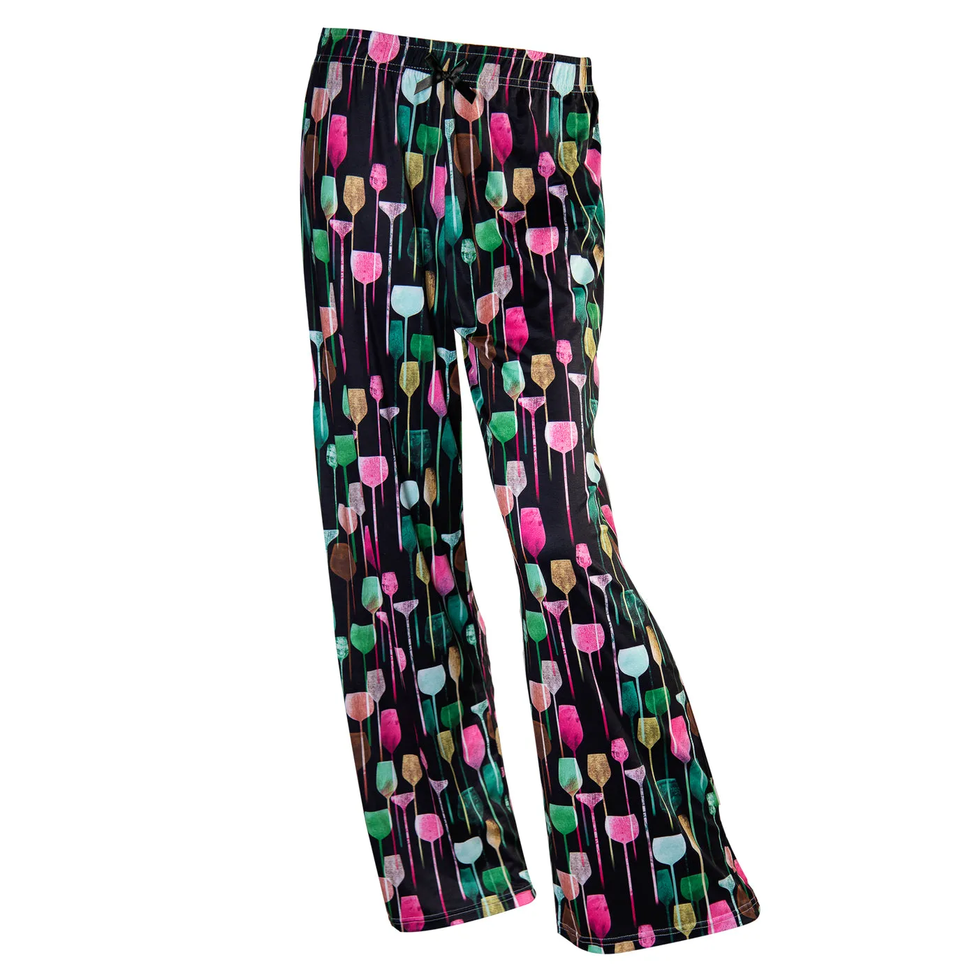 Amanda Blue Medium Wine Glasses Pajama Pants