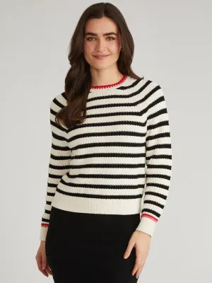 AME Marina Cotton Stripe Textured Pullover