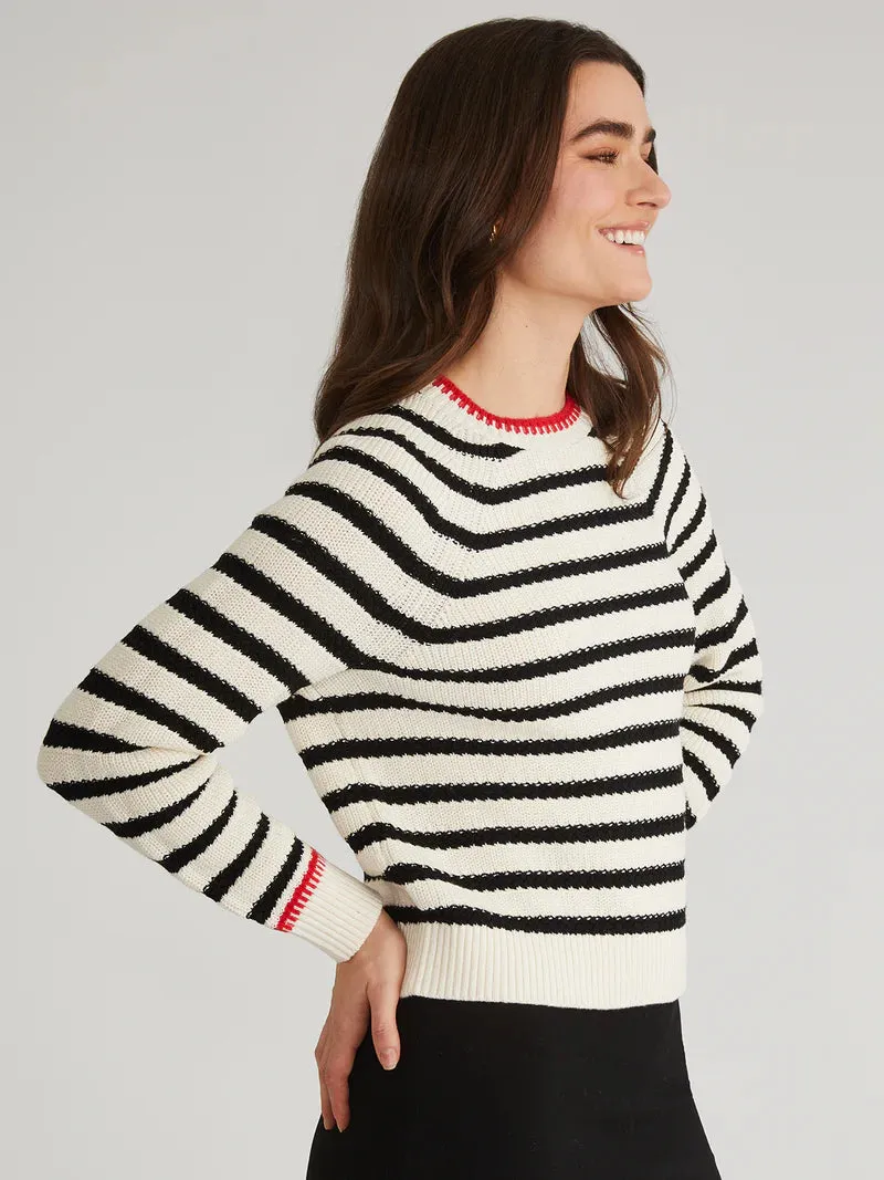 AME Marina Cotton Stripe Textured Pullover