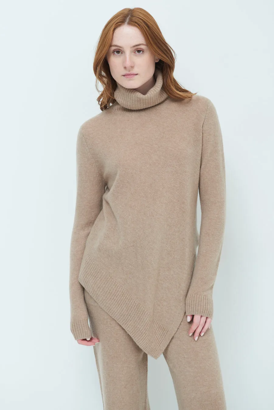 Asymmetrical turtleneck sweater wholesale