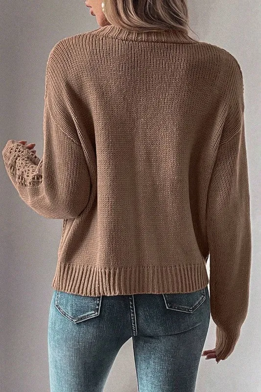 Bethany Open Knit Drop Shoulder Cardigan