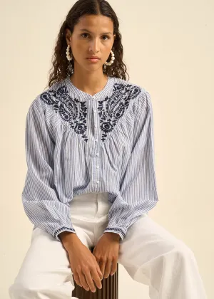 Blouse à rayures en coton