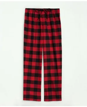 Brooks Brothers Men's Cotton Flannel Buffalo Plaid Lounge Pants Red