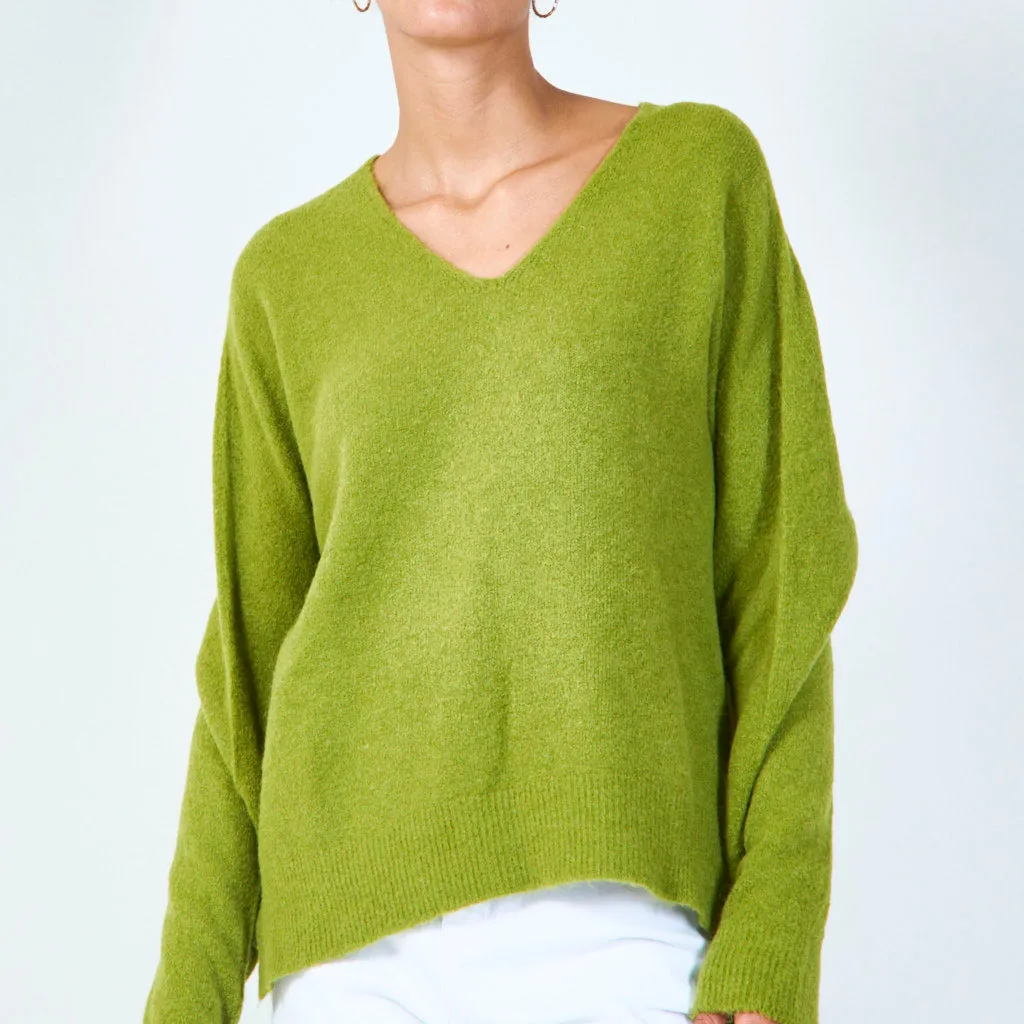 Classic v-neck pullover sweater wholesale