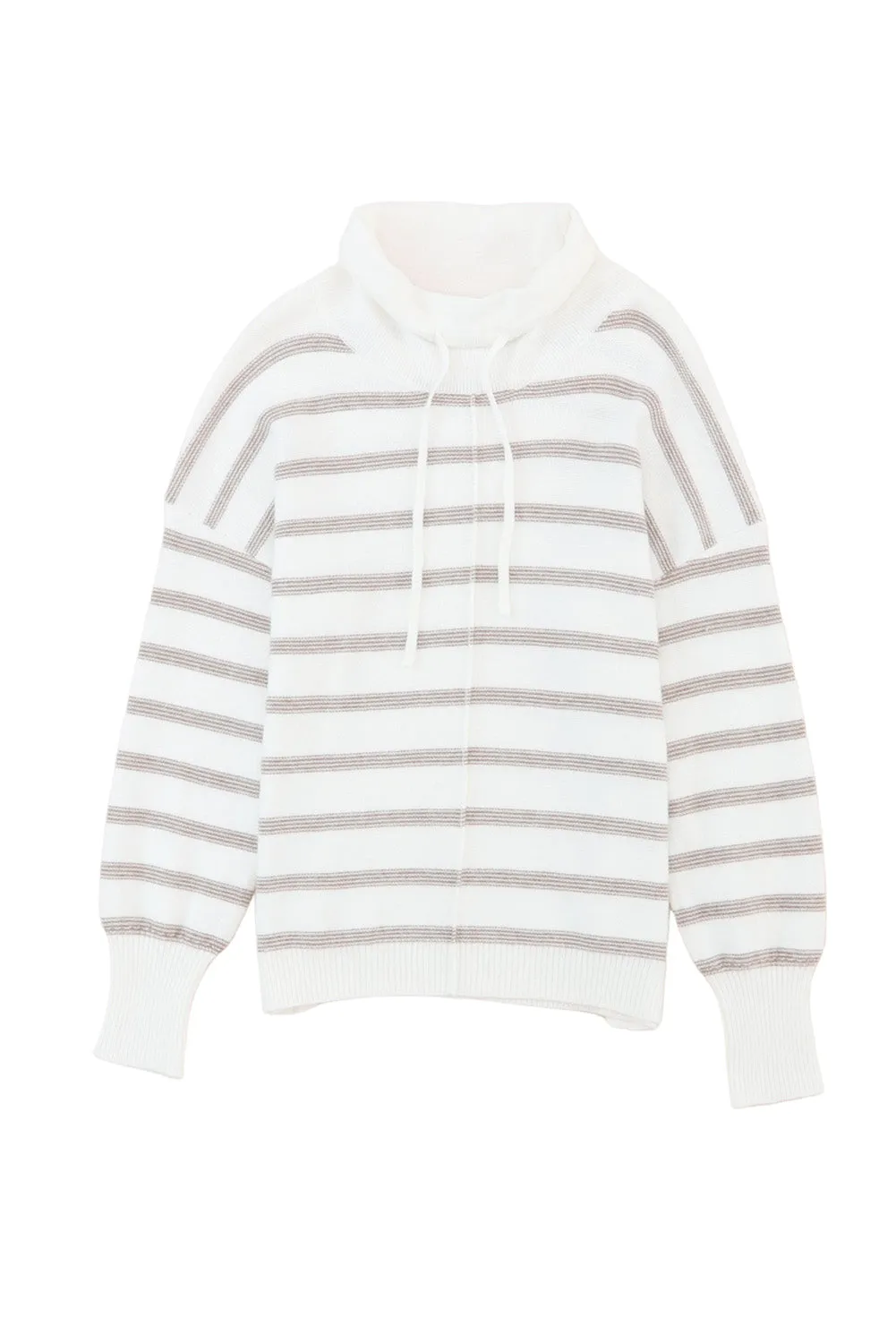 Cowl Neck Striped Sweater