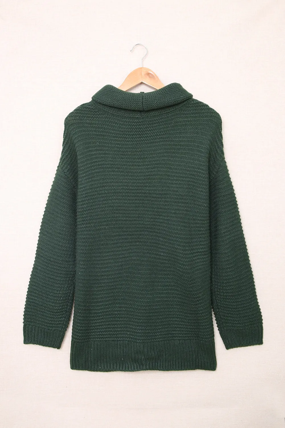 Dark Green Cozy Long Sleeves Turtleneck Sweater