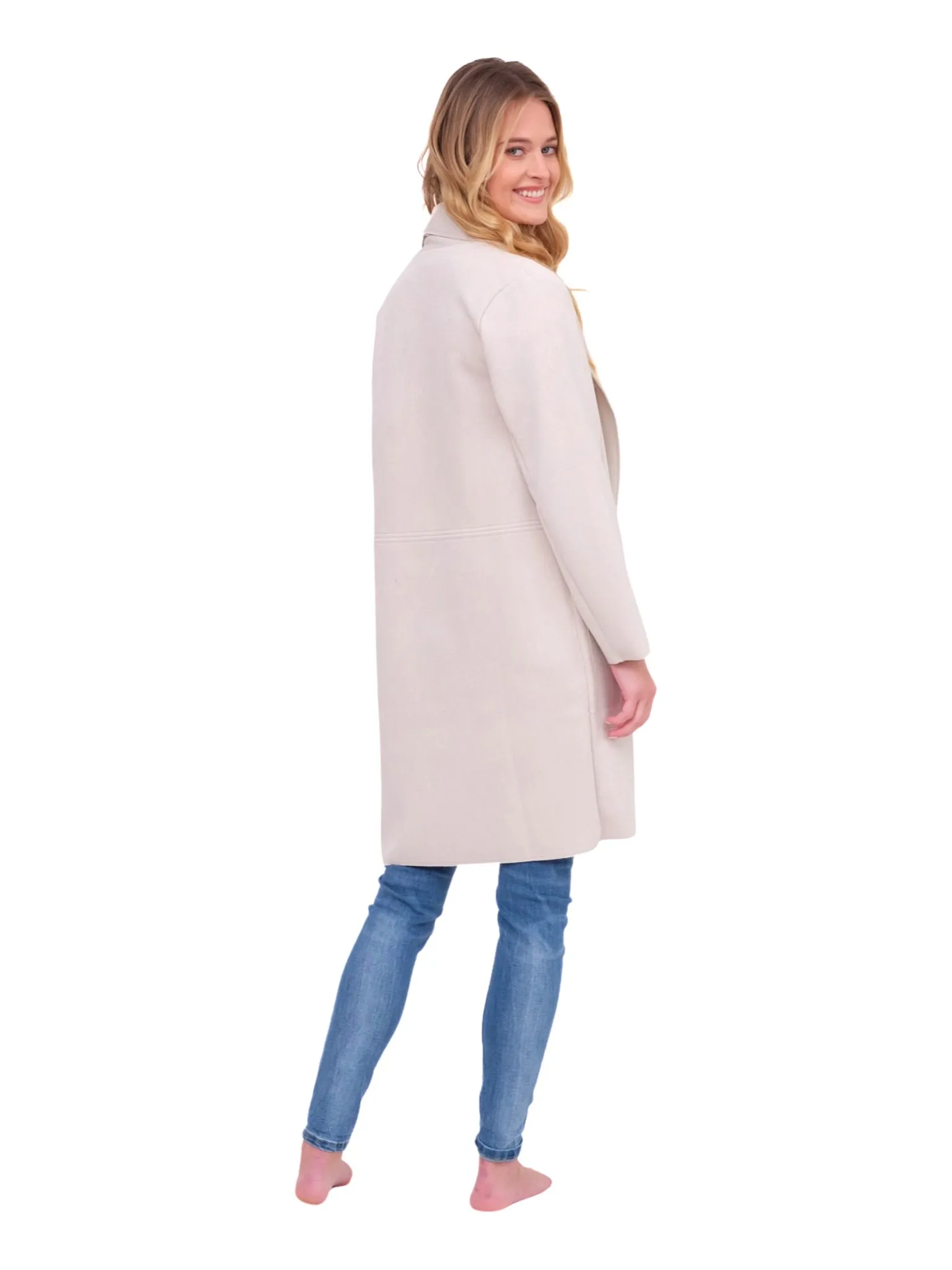 Ivory Open Front Coat