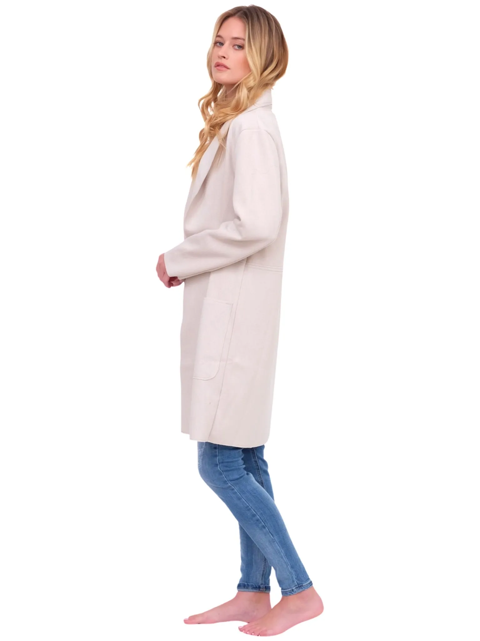 Ivory Open Front Coat