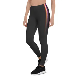 Lesbian Pride Fade Black Leggings