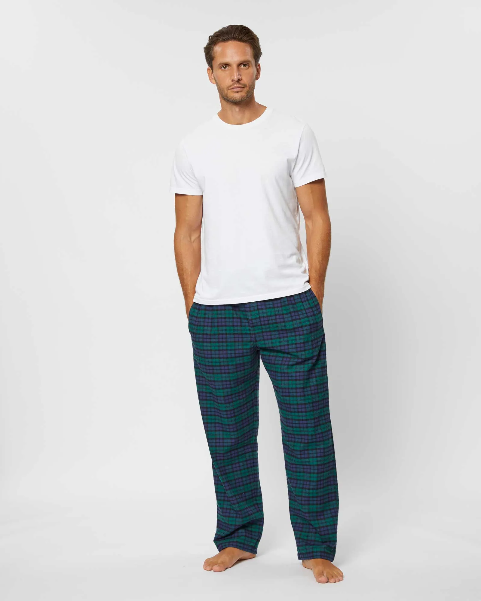 Men's Brushed Cotton Pajama Pants - Litton Blackwatch Tartan