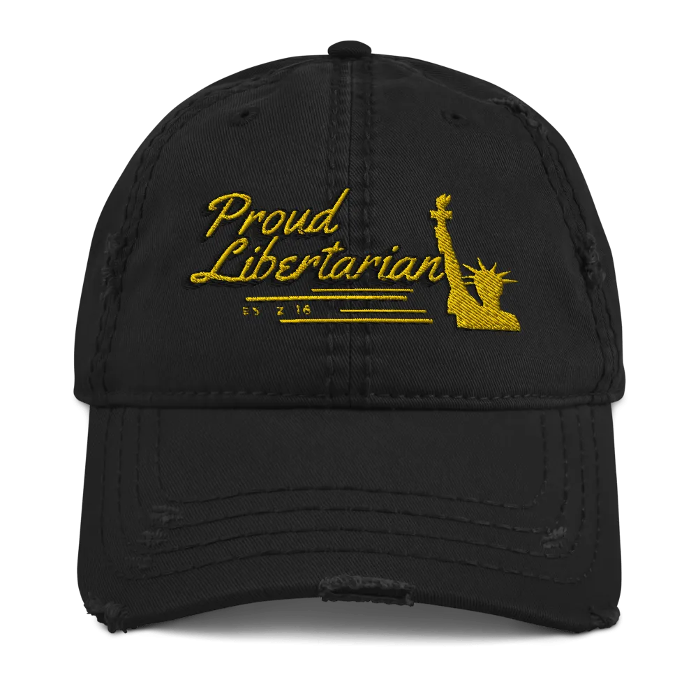 Proud Libertarian Distressed Dad Hat