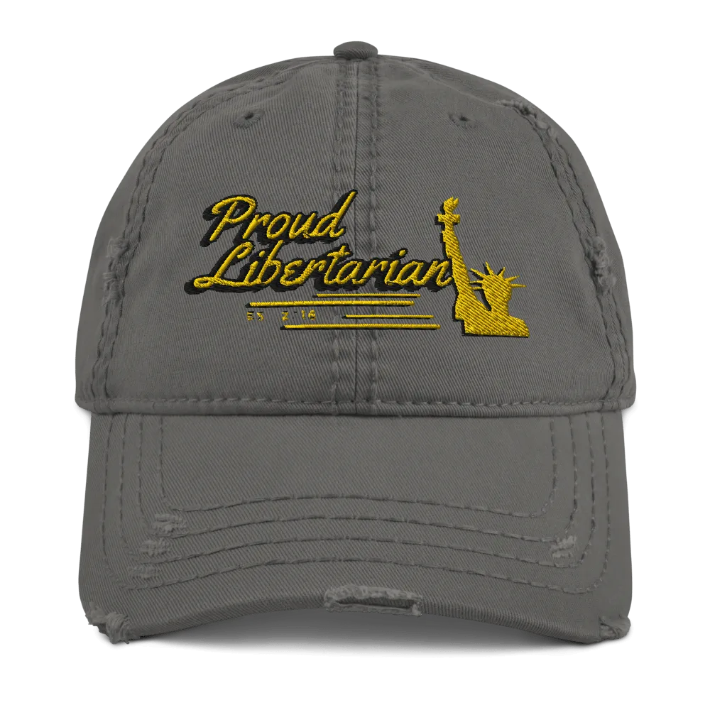 Proud Libertarian Distressed Dad Hat