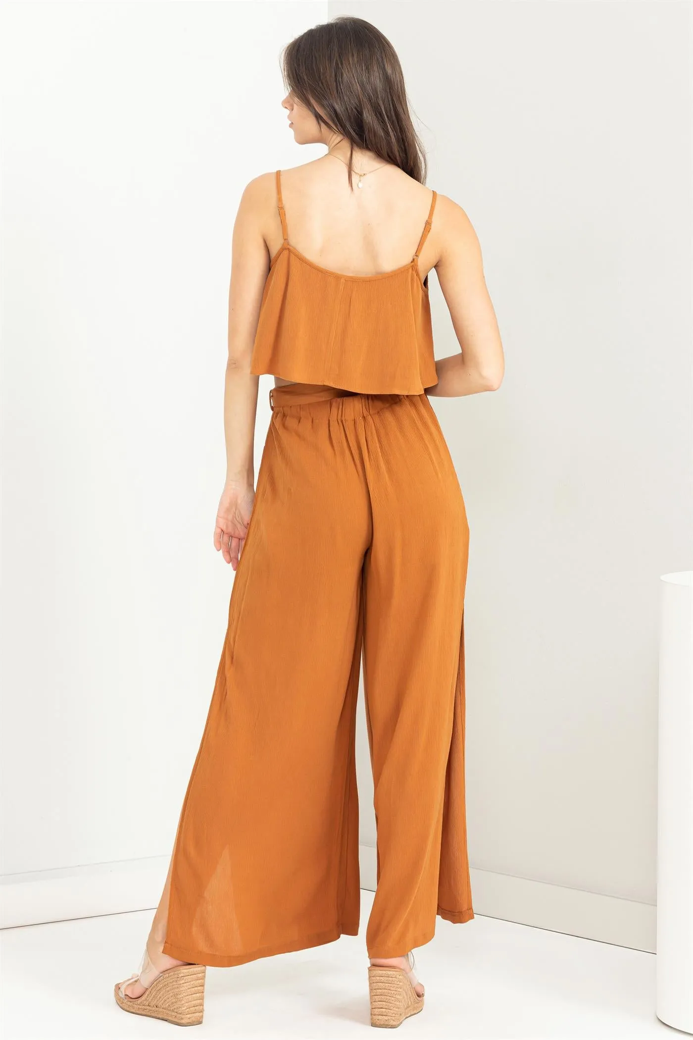 RELAXING RETREAT CROP TOP AND PANTS TWO-PIECE SET