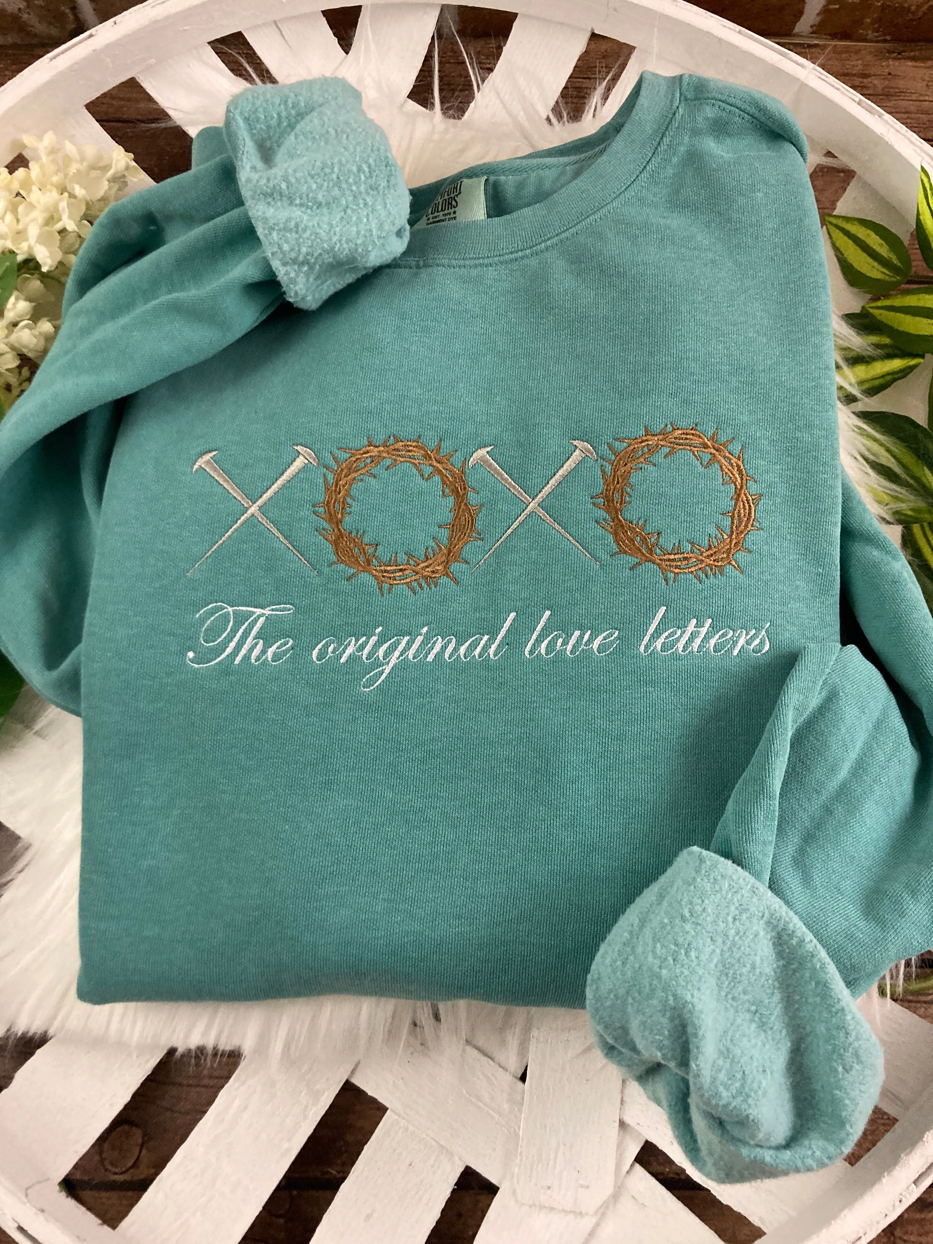 The Original Love Letters - Resurrection Sunday John 3:16 Gift - Embroidered Shirt Comfort Colors Sweatshirt Awareness - Christian Song