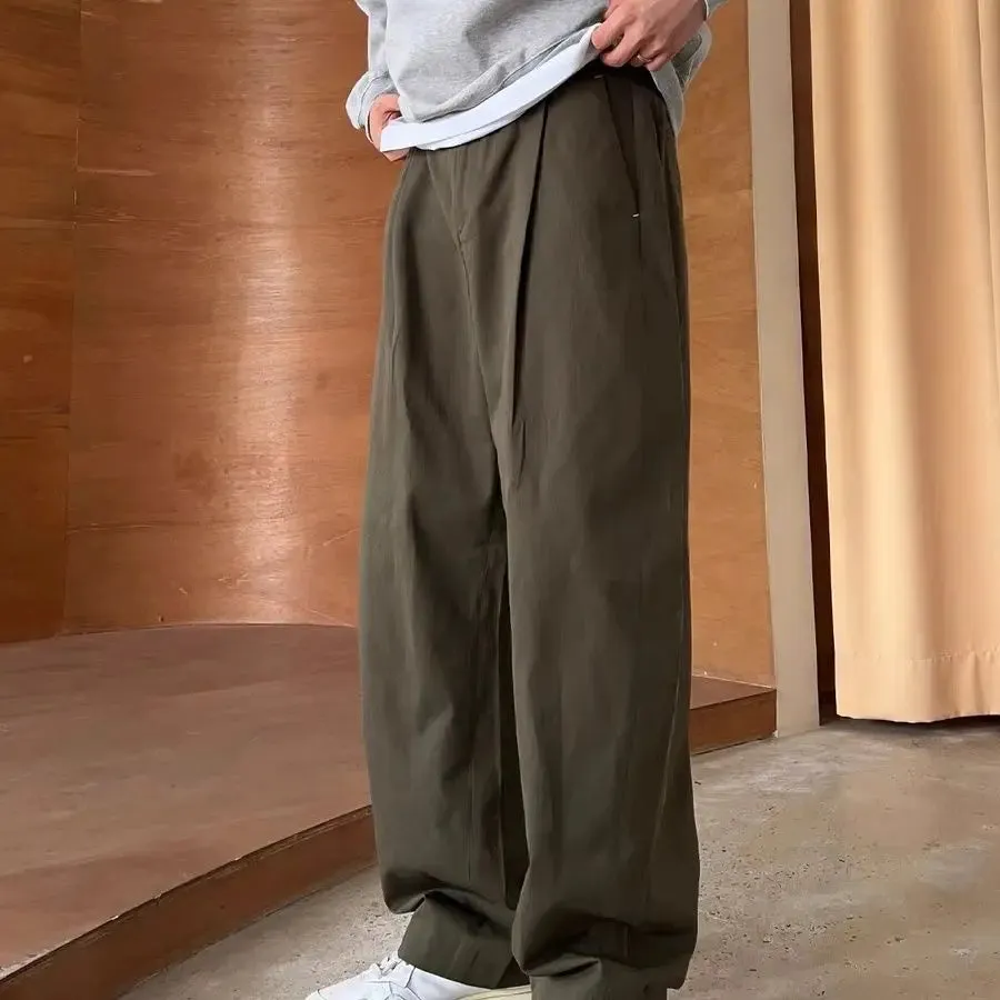 Wiaofellas  -  Male Trousers Tailoring Wide Straight White Clothes Men's Casual Pants New in Sale Regular Fit Slacks Cheap Baggy High Quality