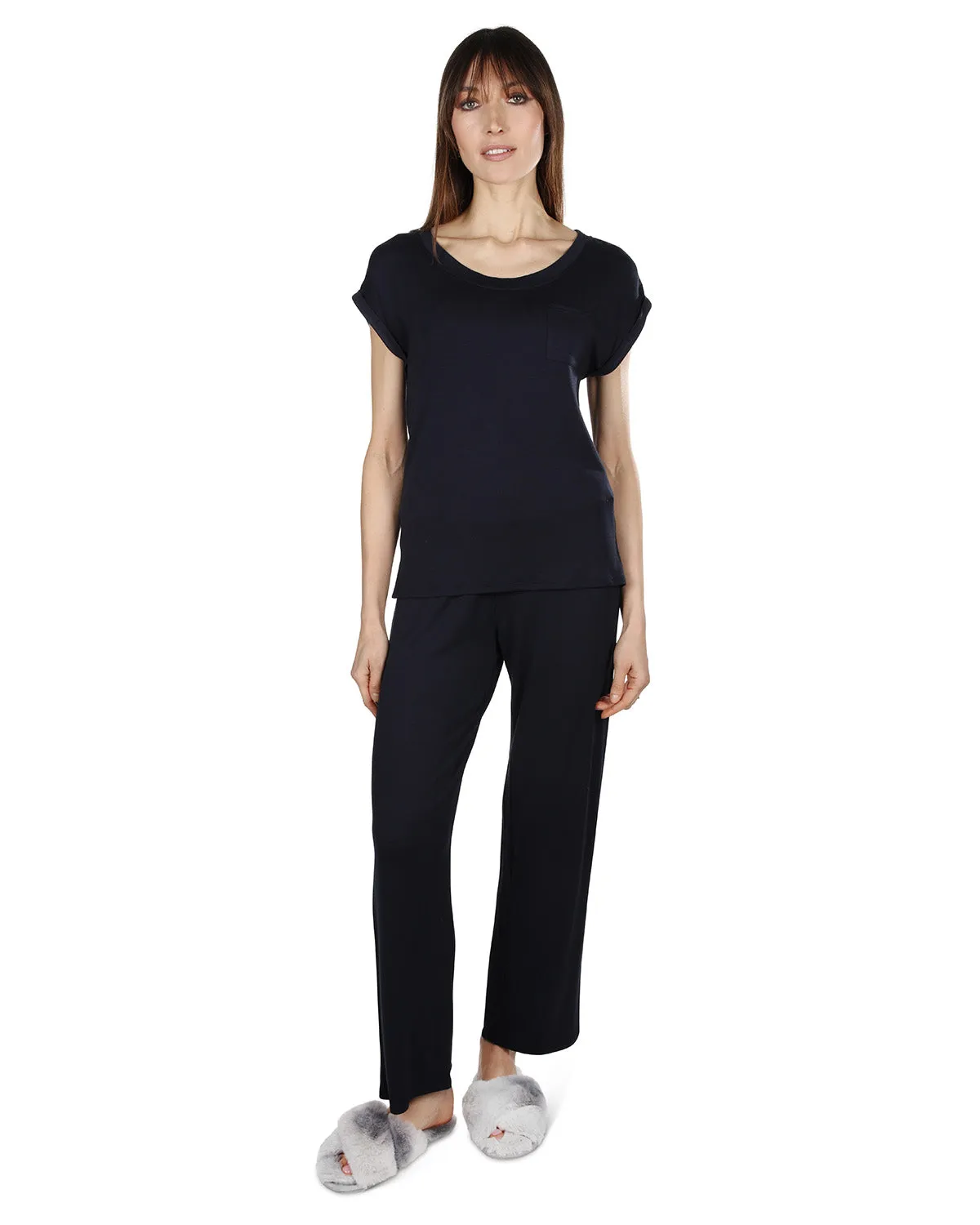 Women's Cap Sleeve T-Shirt and Matching Pants Set